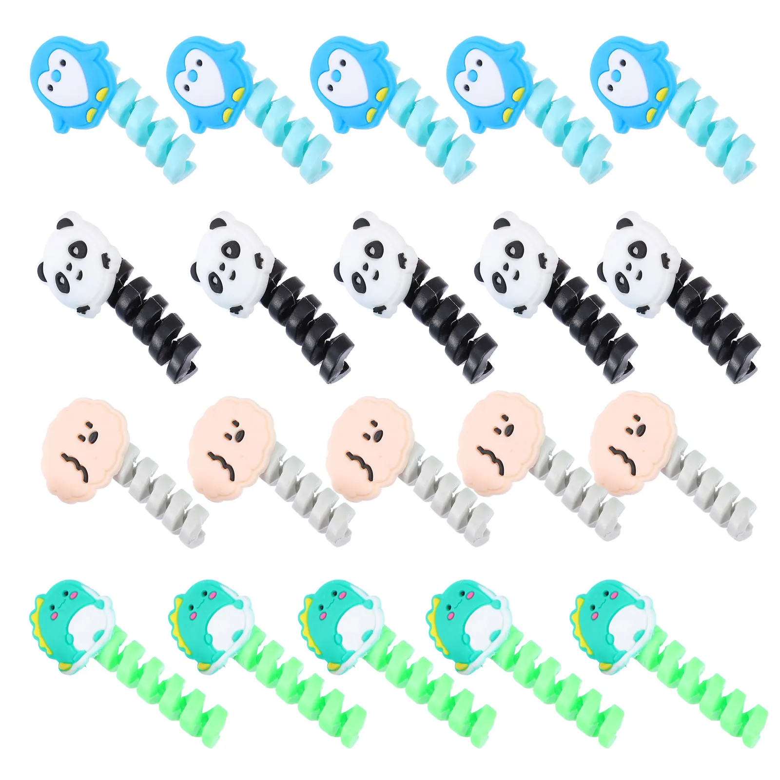 

20 pcs Data Cable Winder Wire Organizers Holders Smoothly Bend Insert Cables Cartoon Earphone Line Protectors Clean