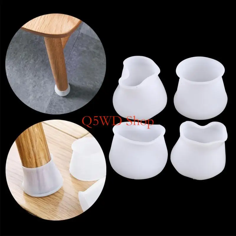 

Q5WD 4x Table Leg Cover Anti-Slip Chair Leg Caps Furniture Silicone for Protection Co