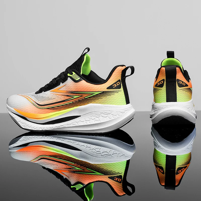 

Спортивная обувь из ледяной шелковой сетки, кроссовки для бега, дышащая модная повседневная мужская обувь с толстой подошвой и мягкой подошвой, удобная стелька из ЭВА