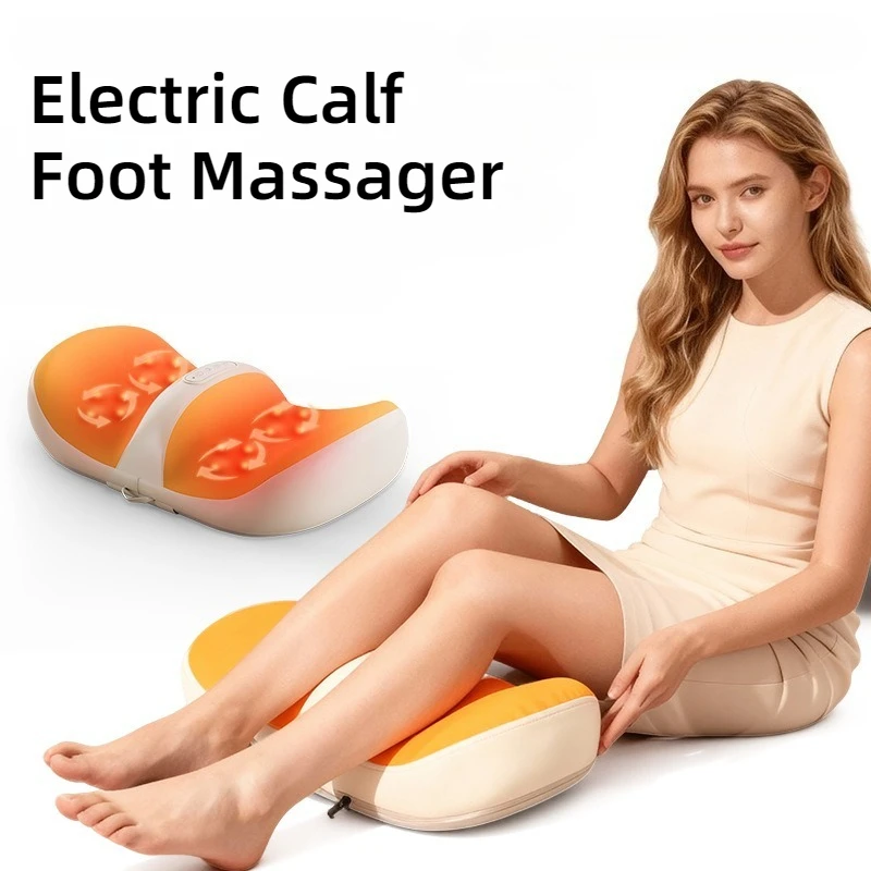 4-Zone Electric Calf Foot Massager Red Light Heating Fully Automatic Foot Massage Machine Breathable Relaxation Treatments