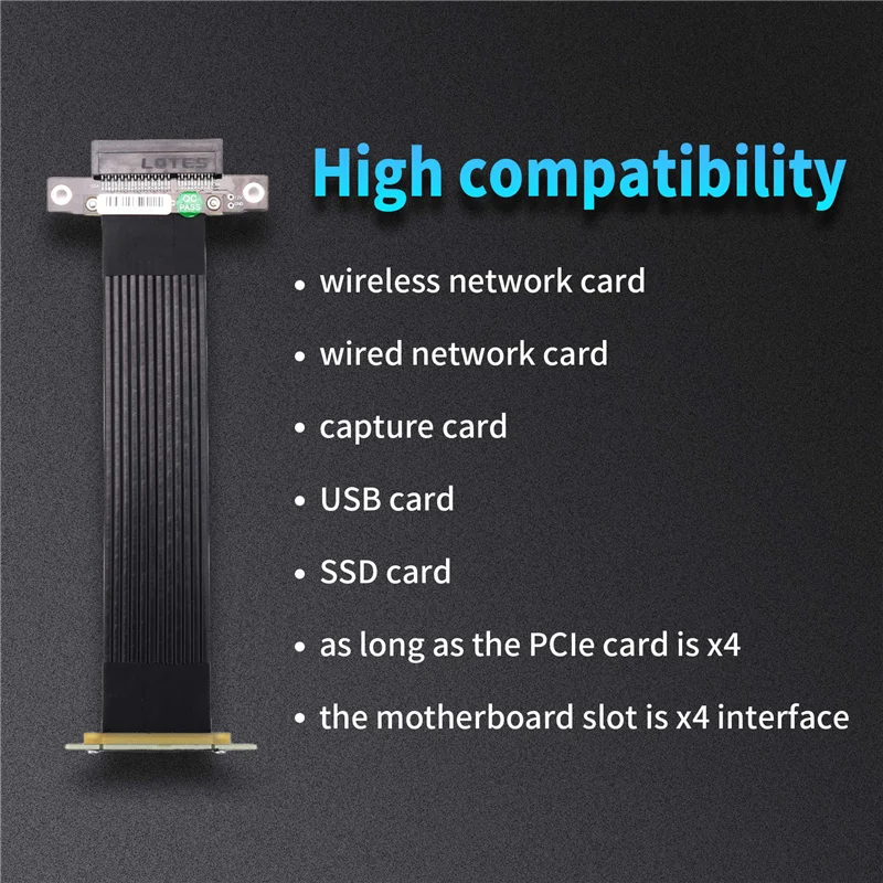 Cable de extensión PCI-E X4 a X4, adaptador convertidor extensor PCI Express Riser, compatible con tarjeta de red, tarjeta USB SSD de 15CM