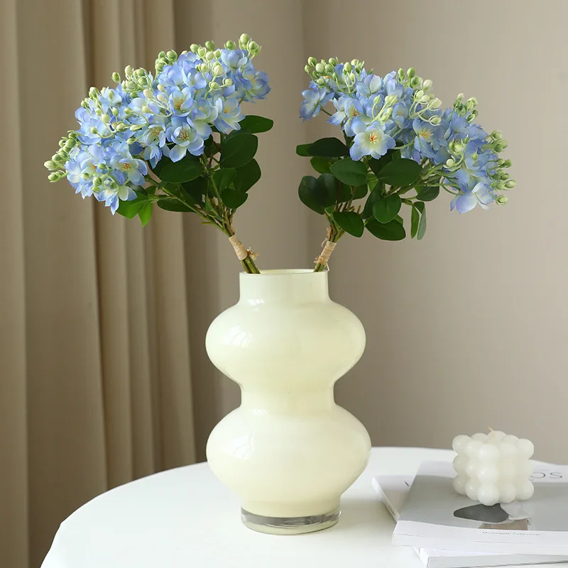 12 Stück/Set Künstliche Jasmin-Seidenblumen für Heimdekoration, Hochzeits-Brautsträuße, Party-Tisch-Blumenarrangements, Zubehör – Detail 1