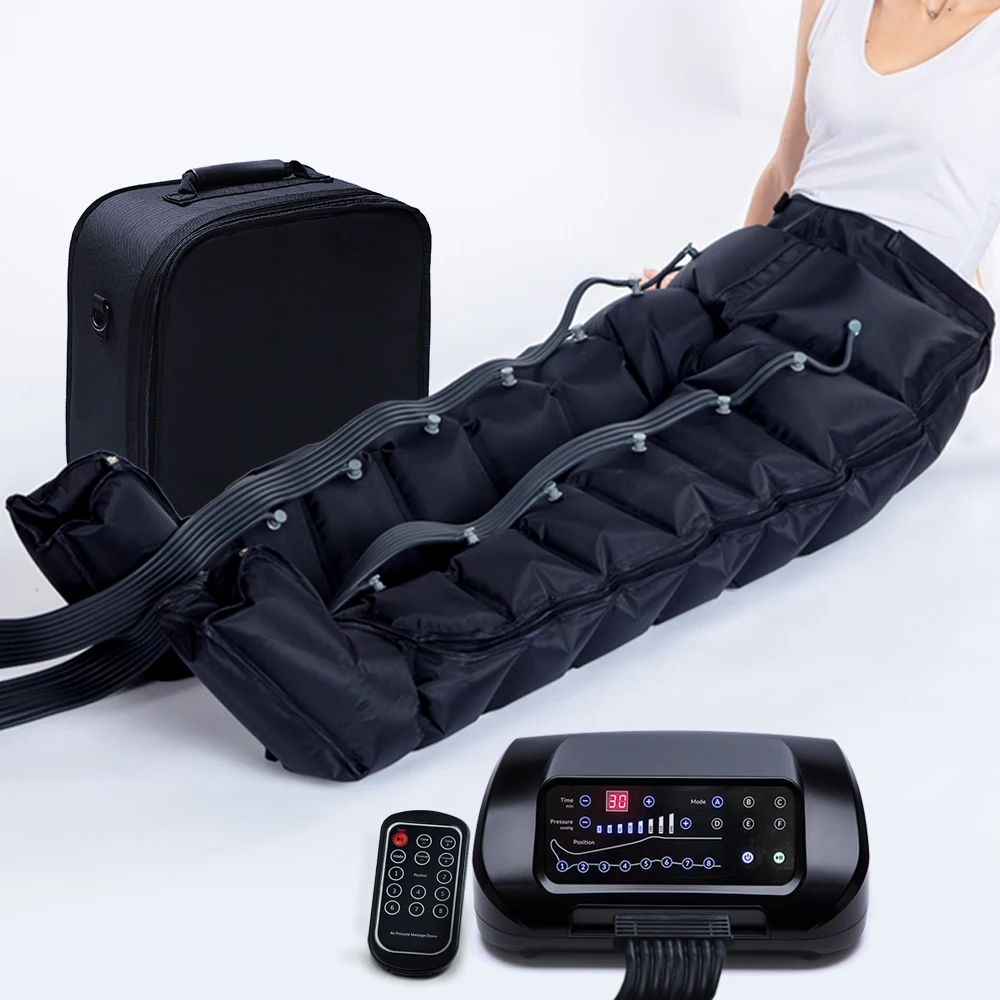 8-chamber Intermittent Pneumatic Compression Device Sports Recovery Boots For Full Legs Hip Muscles Relaxation And Circulation