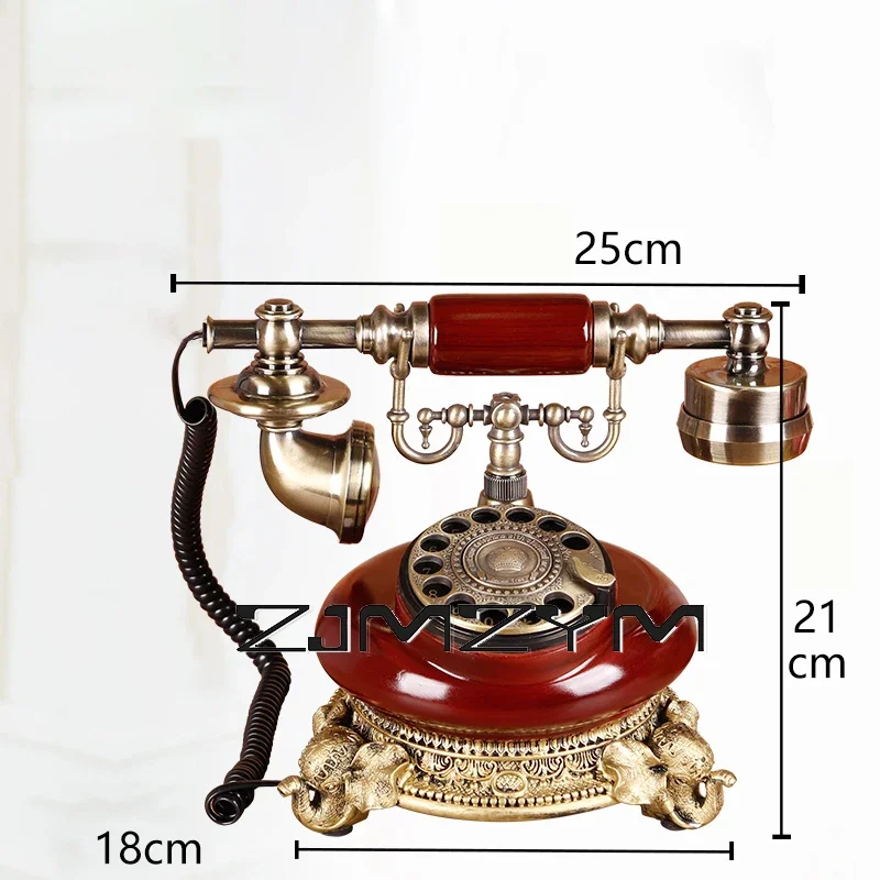 Imagem -05 - Antigo Telefone com Fio Resina Fixa Digital Retro Botão de Telefone Dial Vintage Decorativo Rotativo Dial Telefones Linha Fixa para Casa