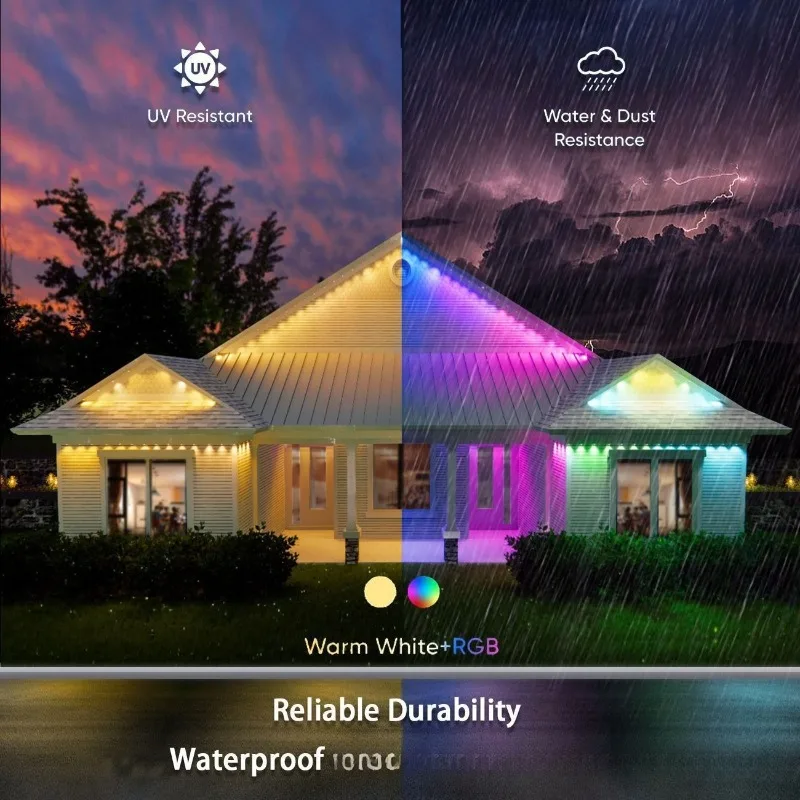 واي فاي الطنف ضوء APP التحكم عن بعد ذكي ملون التحكم الصوتي فناء الديكور الداخلي سلسلة أضواء