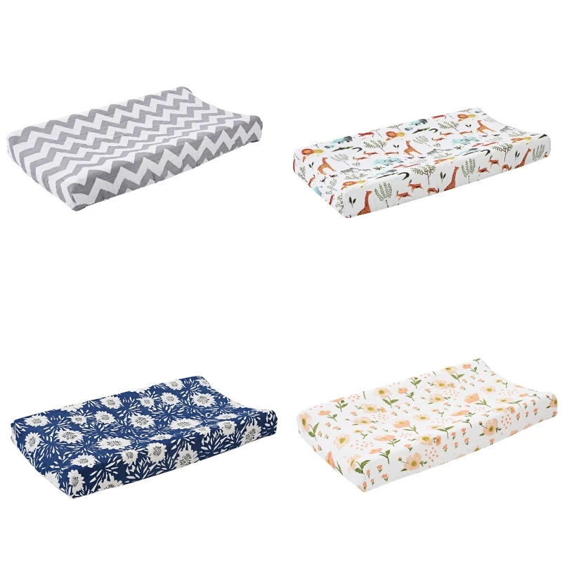 

57EE Baby Changing Pad Cover Floral Print Fitted Crib Sheet Infant or Toddler Bed Nursery Unisex Diaper Change Table Sheet