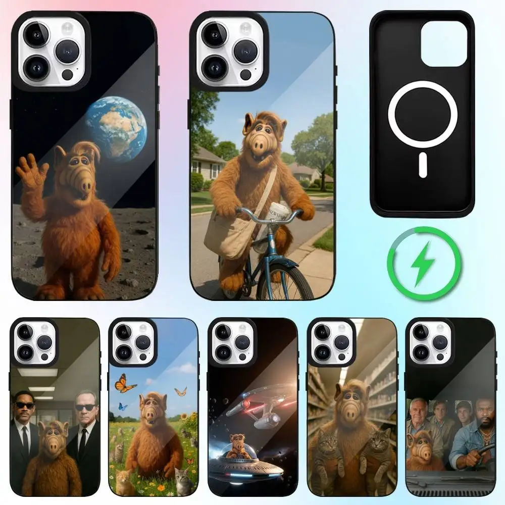 

Funny A-Alf TV Series Phone Case For iPhone17,16,15,14,13,12,11 Plus,Pro Max Magnetic For Magsafe Wireless Charging