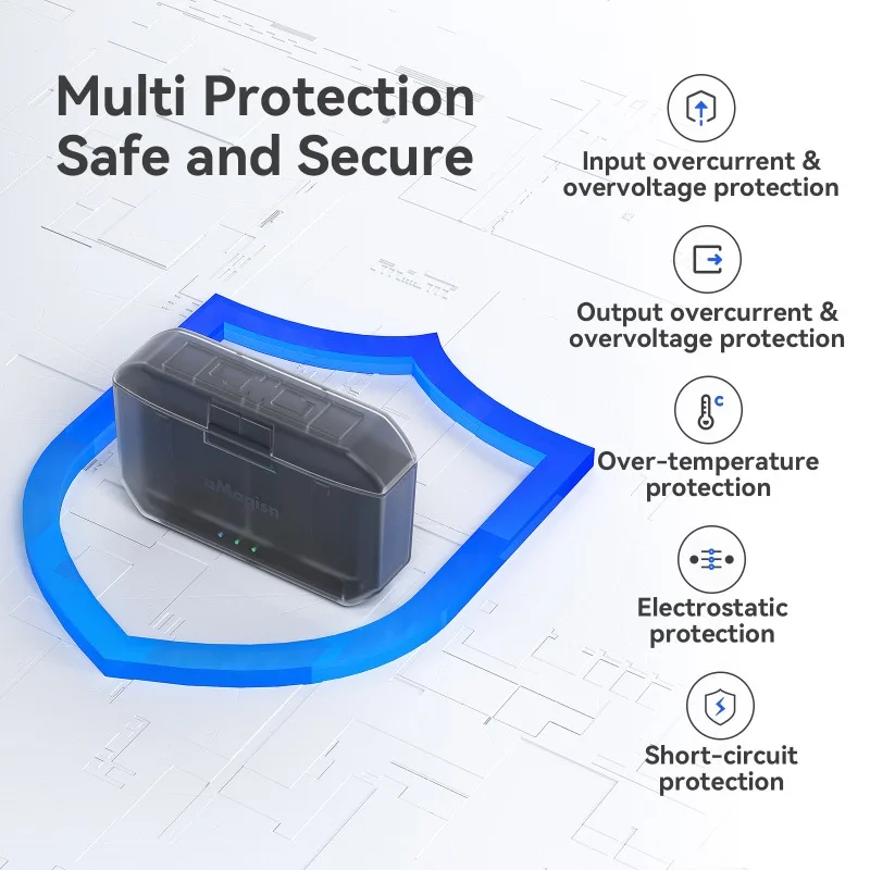 aMagisn for GoPro Hero9-13 Fast Charging Battery Case with SD Card Slot and Anti-Static Protection Action Camera Accessories