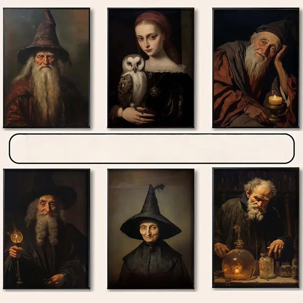 Dark Academia Art The Witch Wizard Poster Prints For Living Room Home Decor Gothic Magic World Canvas Painting Wall Art
