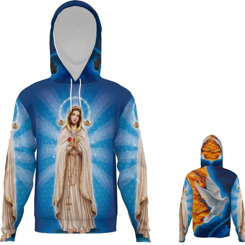 Harajuku 3D Printing Virgin Mary Of Guadalupe Mexico New In Hoodies & Sweatshirts Catholic Spiritual Totem Fashion Mens Clothing