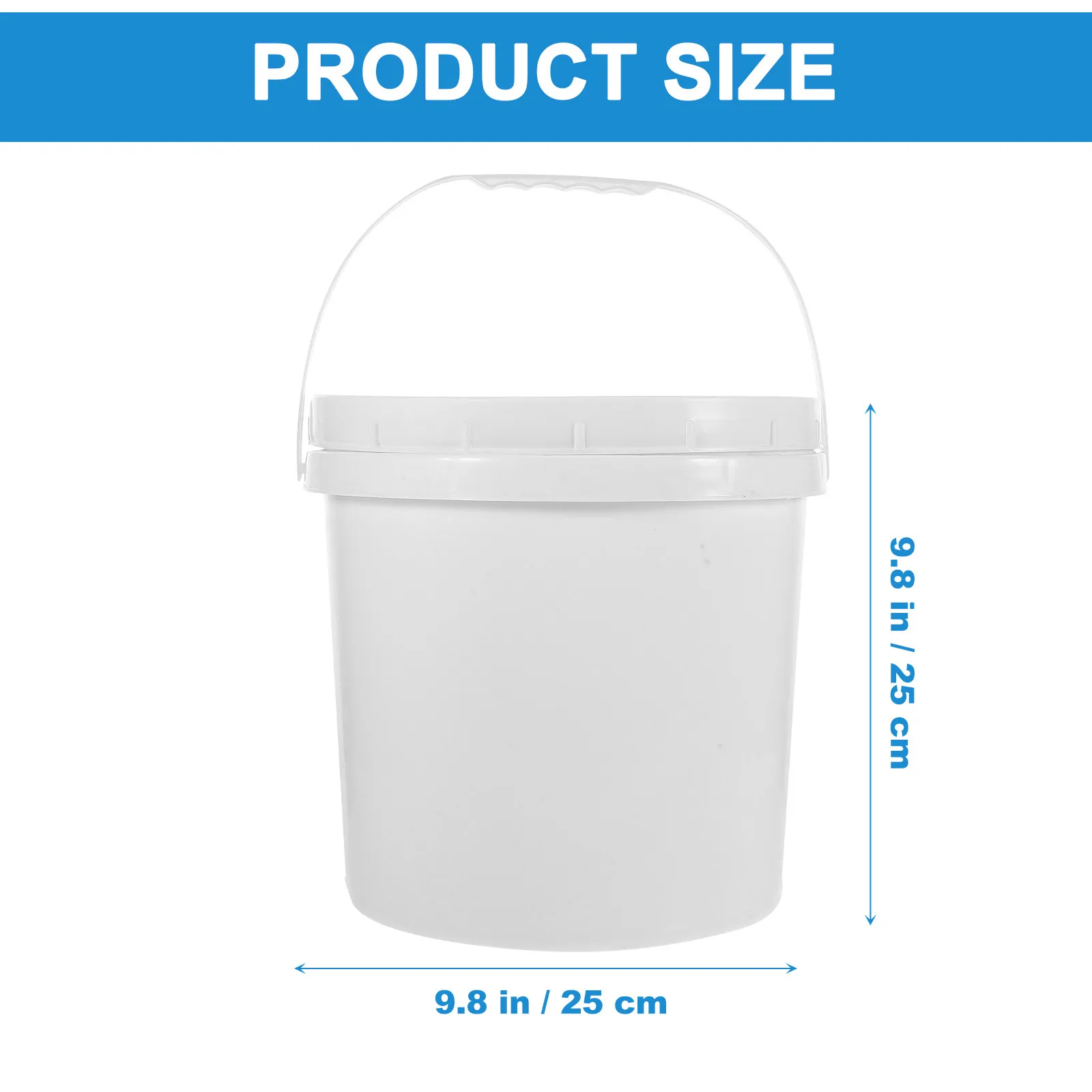 9L White ABS Paint Bucket Airtight Lid Pigment Container Iron Handle Storage Multi-Purpose Round Bucket Storage Container