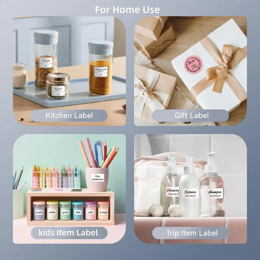 صانع الملصقات B1 مع أشرطة 2 بوصة طابعة ملصقات حرارية محمولة للمنزل والمكتب والمدرسة الصغيرة Busin Addr الملابس الحرف التجزئة p