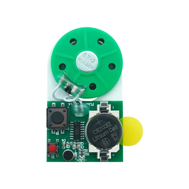 Module d'enregistrement en 25 secondes, contrôle de boutons Compact avec ruban adhésif Double face, puce sonore enregistrable PCB, 1 pièce