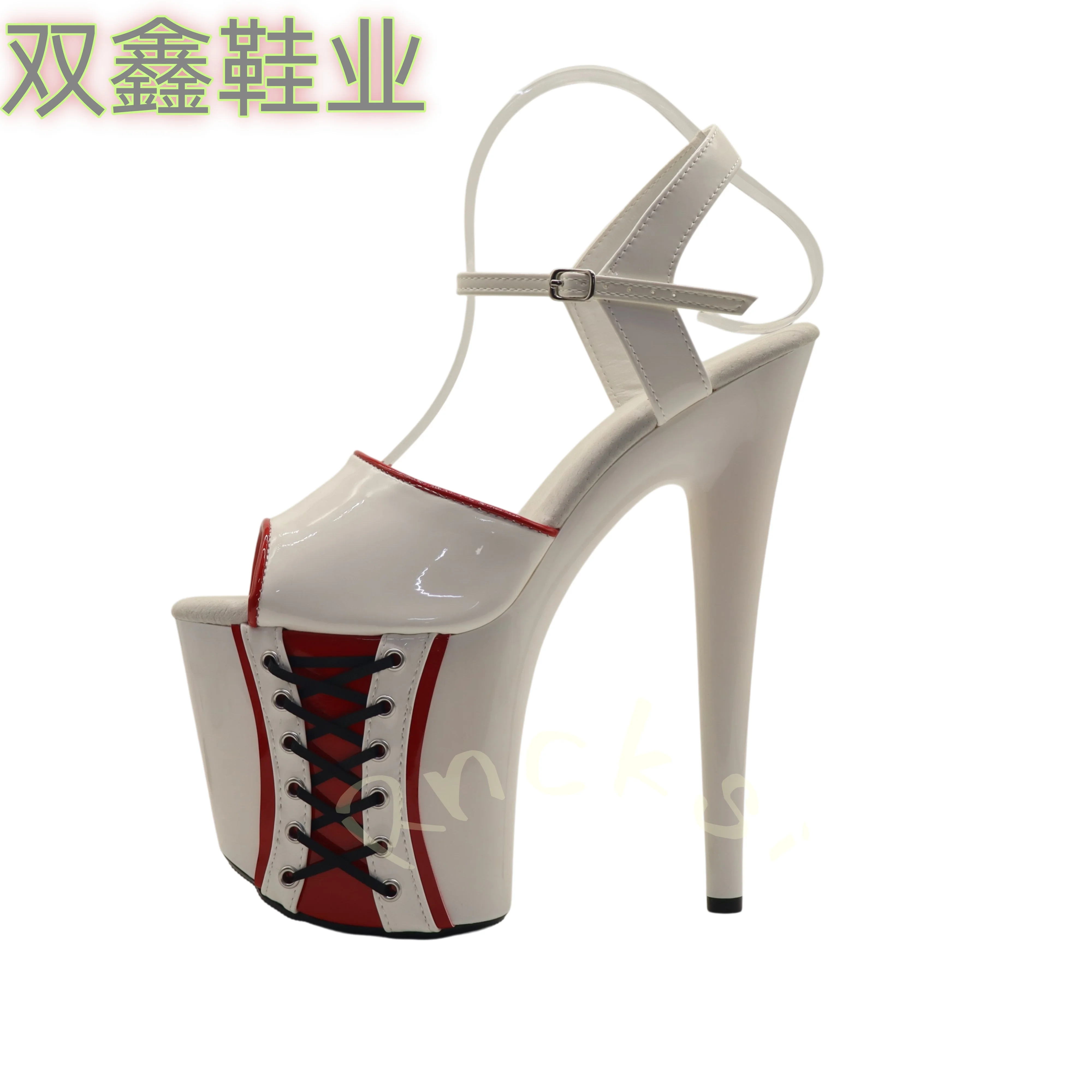 20cm Fashion sexy skinny super star shoes, 8-inch heels, summer sandals baking paint, fine ribbon decorations