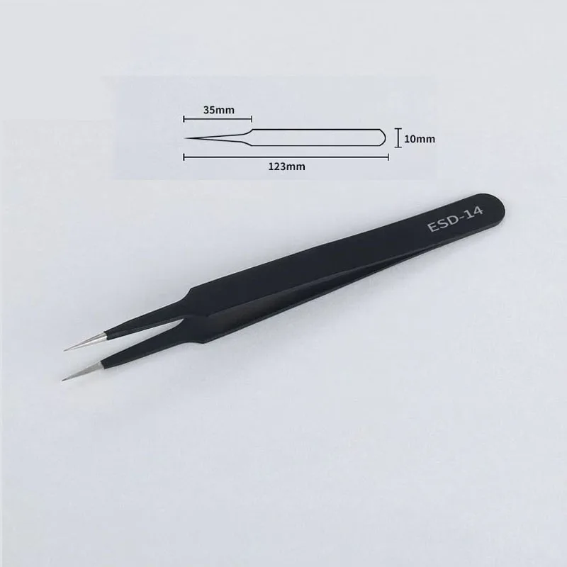 SUNSHINE TS-11 ESD Anti-static Stainless Steel Tweezers Iphone Maintenance Industrial Precision Curved Straight Tweezers