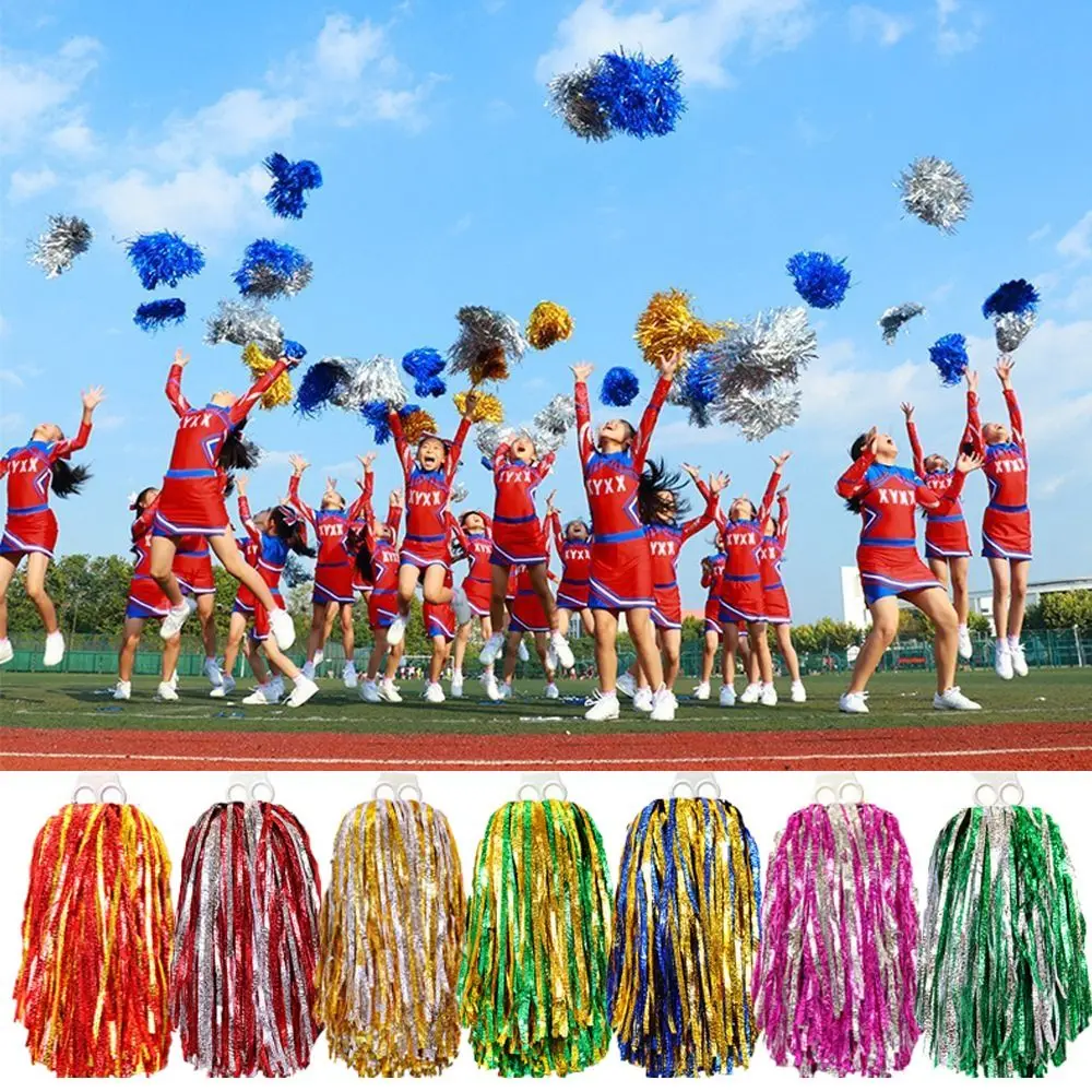 New 30cm Game Pom Poms Multicolors PET Cheap Practical Cheerleading Come On Props Cheering Ball Club Supplies