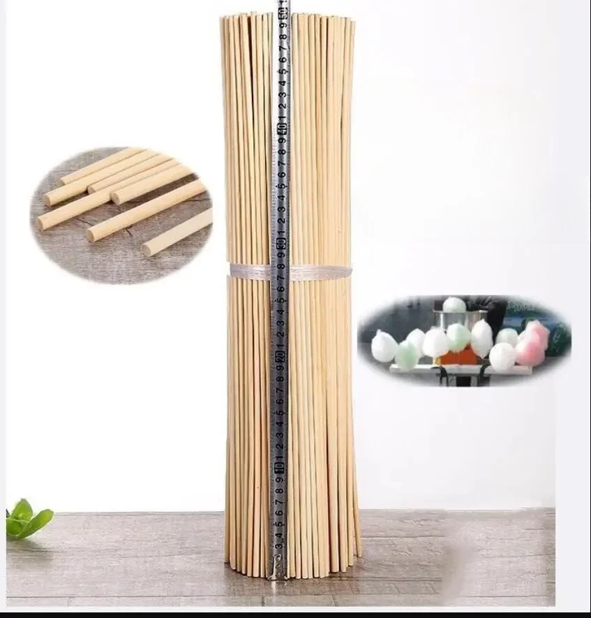 For 50cm*5mm 1050pcs cotton candy bamboo DIY Round ends bamboo skewers For Marshmallow Spun sugar Candy floss wooden skewers