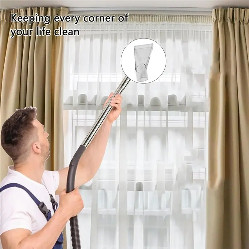 UNCL وصلة مطاطية ناعمة 38 مللي متر رأس ممسحة شفافة أنبوب فولاذي غير قابل للصدأ رأس شفاف مرفق فوهة فراغ رطبة وجافة #5