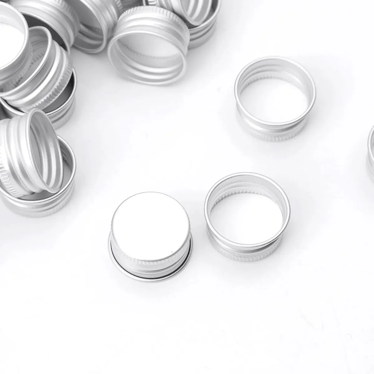50Pcs Premium Aluminum Threaded Bottle Caps 24R 28R Replacement Screw Lids Fit Mason Jar Borosilicate Glass Storage Bottle