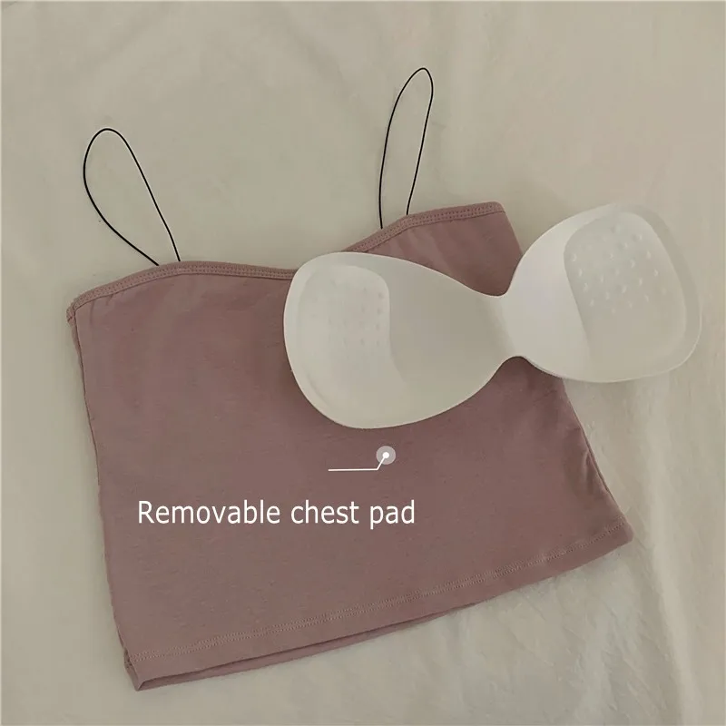 Women's Summer Shirt Camisole Cotton Soft Elastic Washable Wear-resistant Versatile Vest Top Yoga Fitness Sport Bra Underwear