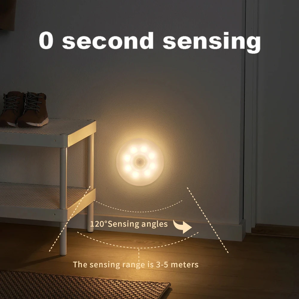 

Human Motion Sensor Light LED USB Rechargeable Bedroom Night Light Kitchen Stairs Hallway Closet Lighting Room Decorative Lamp