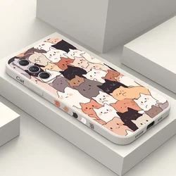 Stacking Cat Phone Case For Samsung Galaxy A54 A34 A24 A56 A36 A26 A17 A16 A14 A55 A35 A25 A15 A07 A06 A05 A05S A04 A04S 4G 5G