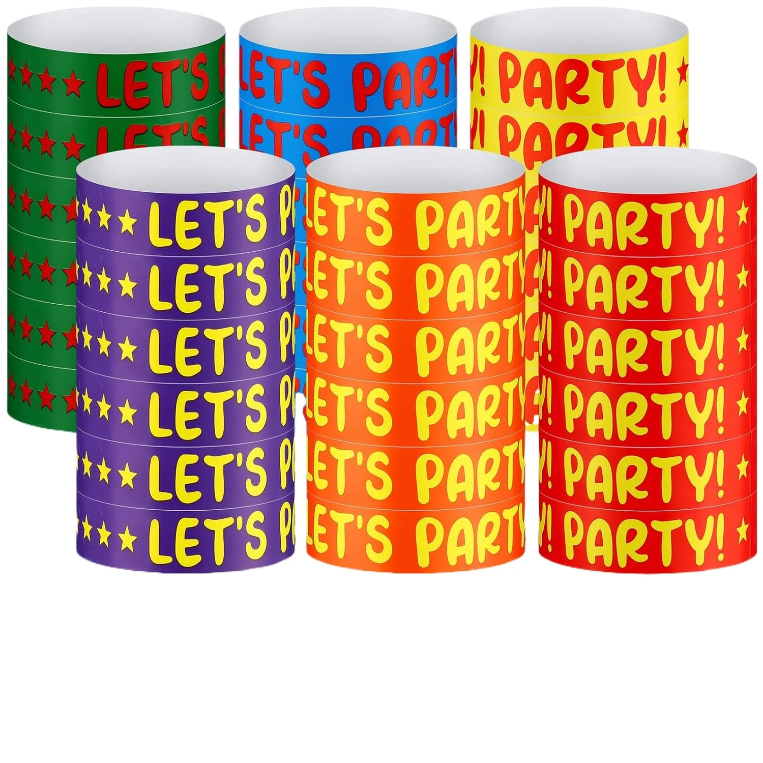 Event Wristbands 600 Pack Neon Colored Paper Arm Bands Lightweight For Parties Mixed Colors Party Supplies