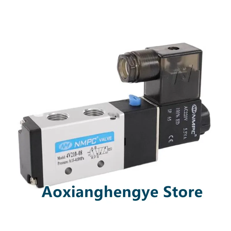 1PCS NMPC solenoid valve 4V210-08 two-position five-way directional control valve 24V coil air valve