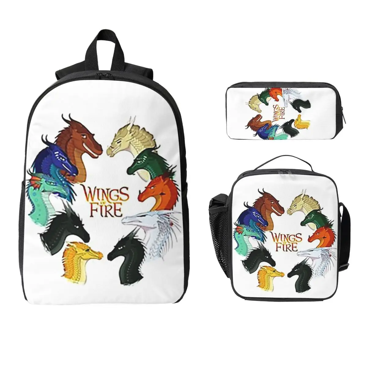 

Wings Of Fire - All Together Рюкзак для мальчиков и девочек BookBag Школьная сумка Компьютерные сумки на плечо 3ps Изолированная сумка для обеда Пенал