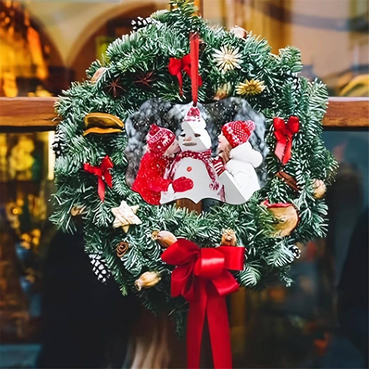 

Fast！24PCS Christmas Sublimation Ornament Blanks Hanging Ornaments Double Sided MDF Board Heat Transfer Pendant with Rope