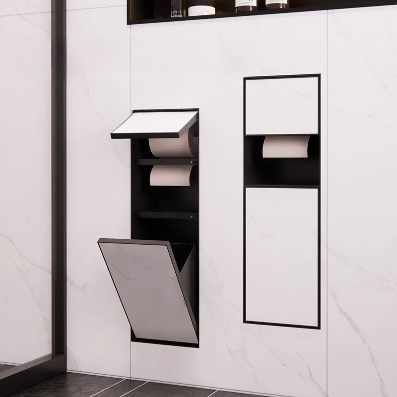 Hidden niche toilet embedded trash can concealed tissue box toilet toilet rack concealed