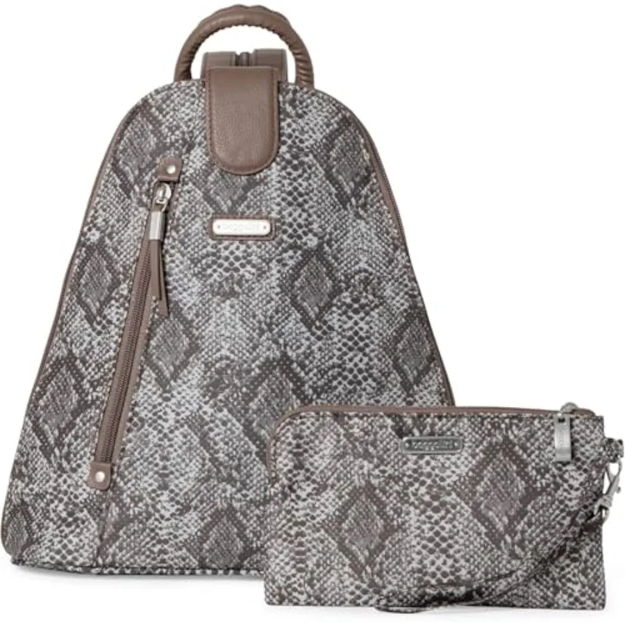 

Backpack Metro with RFID Phone Wristlet Tan Python