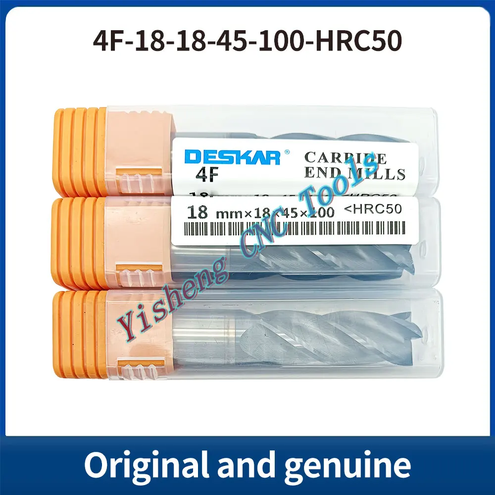 

DESKAR 4F 18x100L 18x150L 18x200L 20x100L 20x150L 18x200L HRC60 Composite nano-coating HRC50 Flat-bottom end mill 4 flute