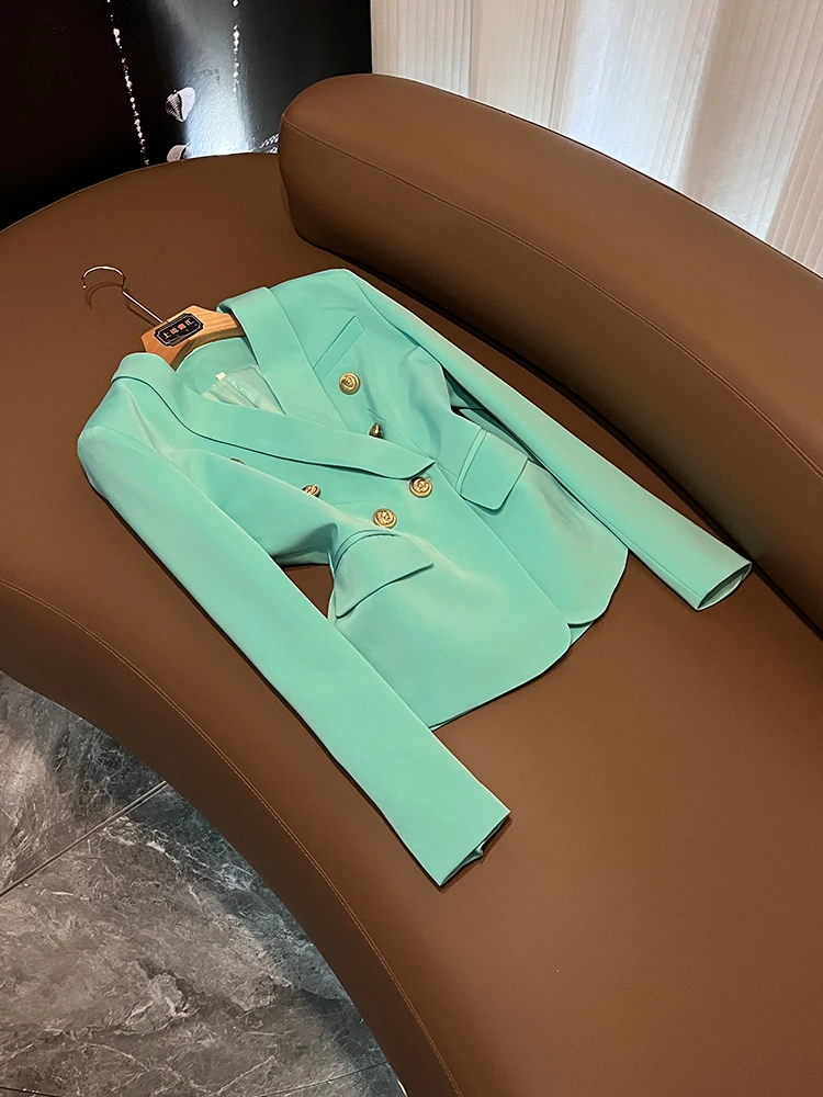 

Trendy Winter Coat Women's Double-breasted Mint een Briti Sle Design Sense A684 Formal Wear Commute Wind Slim Fit
