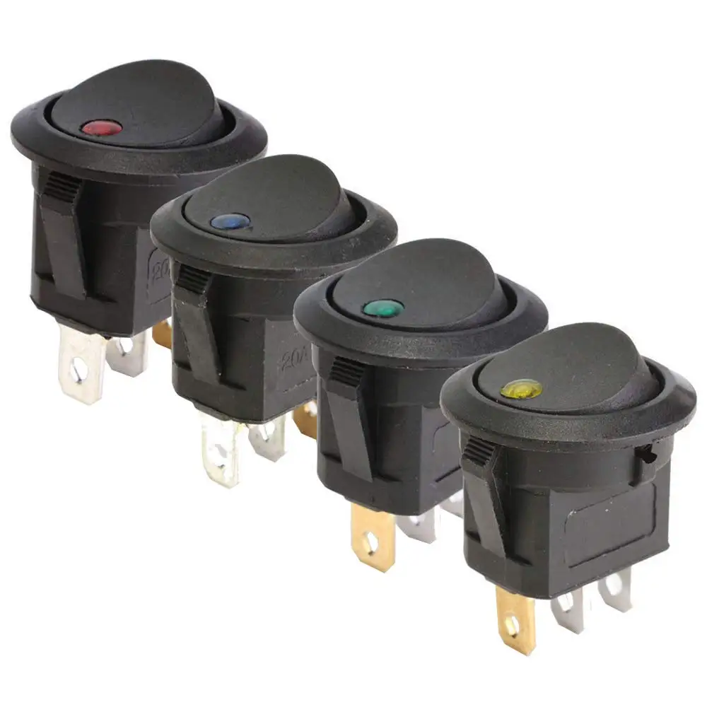 12pcs car truck joystick circular toggle LED switch switch control, blue, green, yellow, red