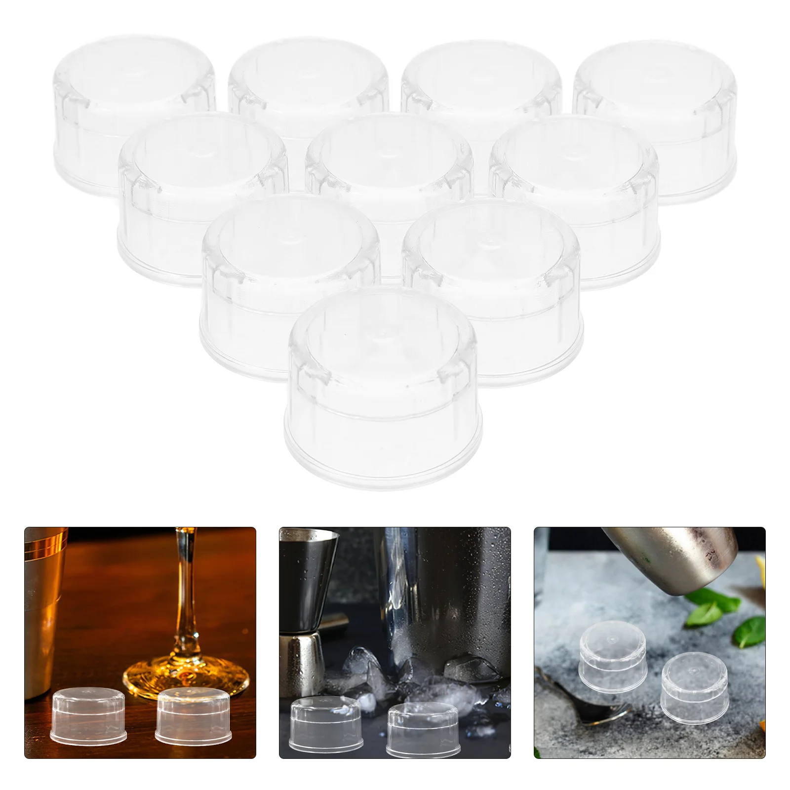 10 Pcs Shaker Covers Multipurpose Cup Lids For Caps Juice Plastic Non Spill Clear