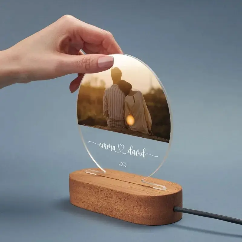 Custom Photo/Name Night Light - Personalized LED Lamp for Kids, Couples, Gifts