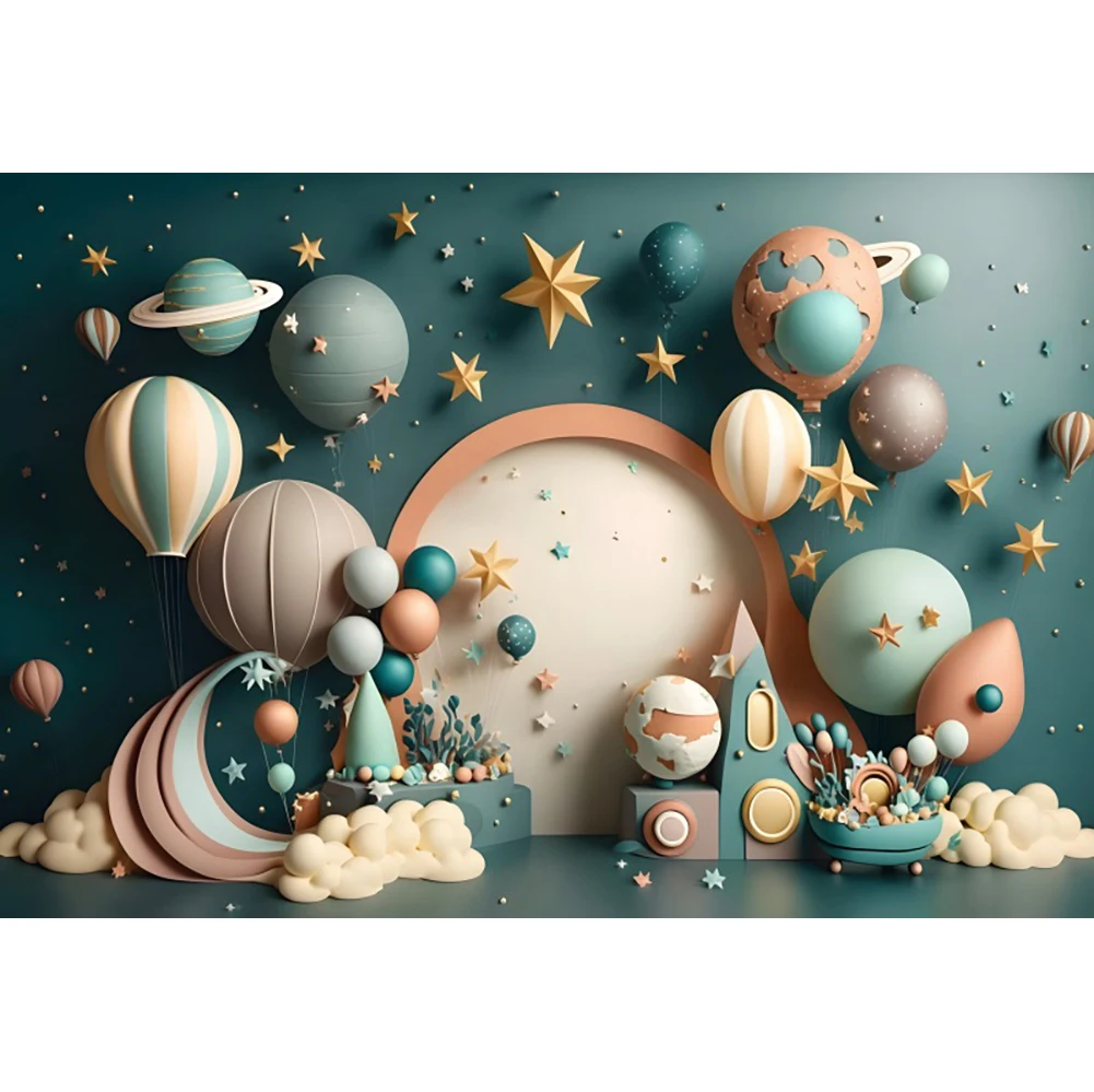 خلفيات حفلات للتصوير الفوتوغرافي ، بالون الطفل ، مشهد منظمة العفو الدولية ، استحمام الطفل ، الصورة ، فوتوجرونيك ، استوديو ، 1st عيد ميلاد