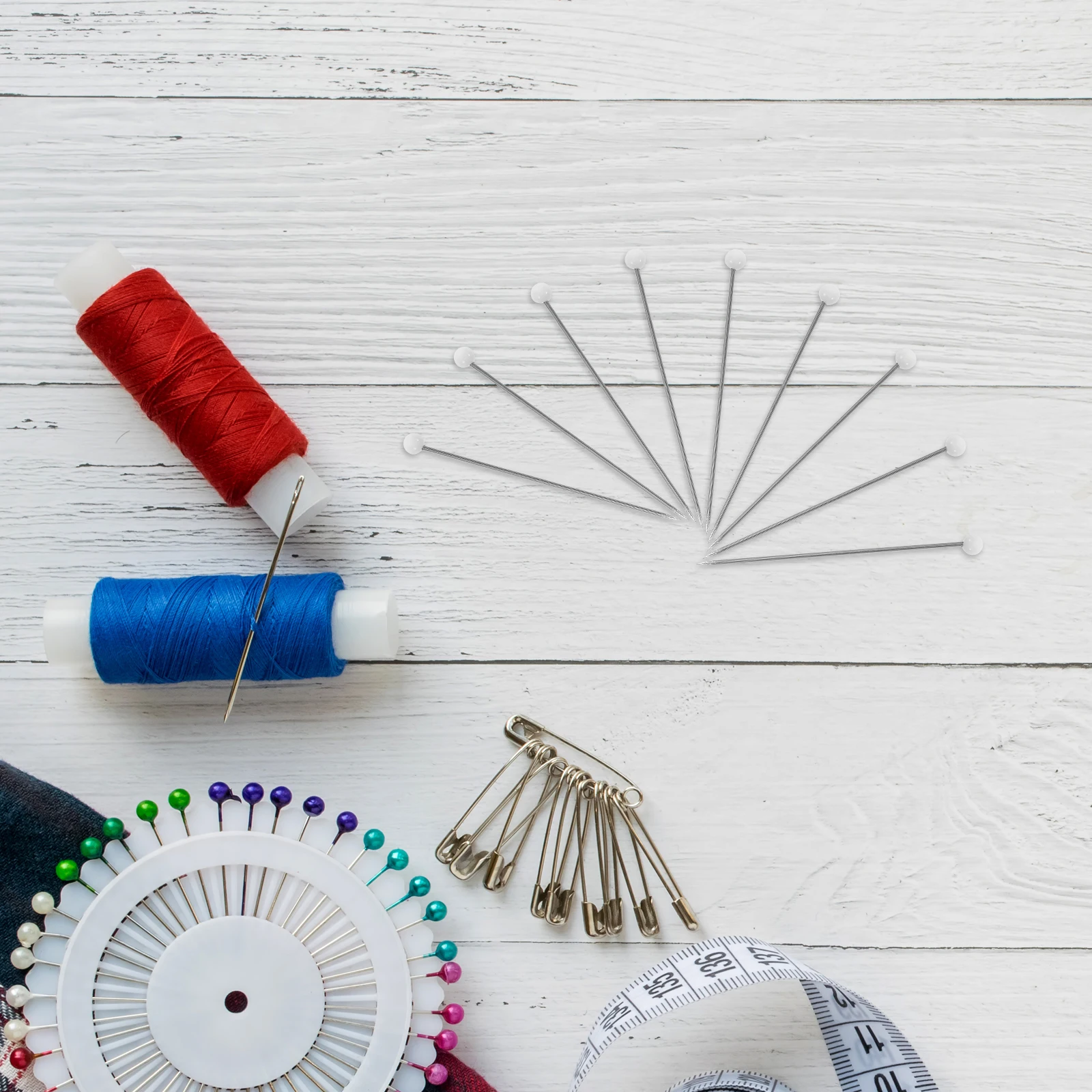 

500 Pcs White Positioning Needle Pins Needles for Sewing Diy Craft Hand Embroidery