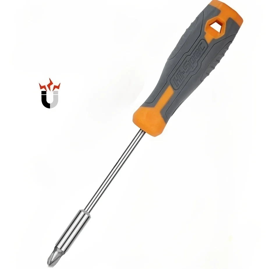 A Screwdriver with A Textured Handle, Which Is Sturdy and Durable, Comes with Screwdriver Bits for Home DIY Projects.