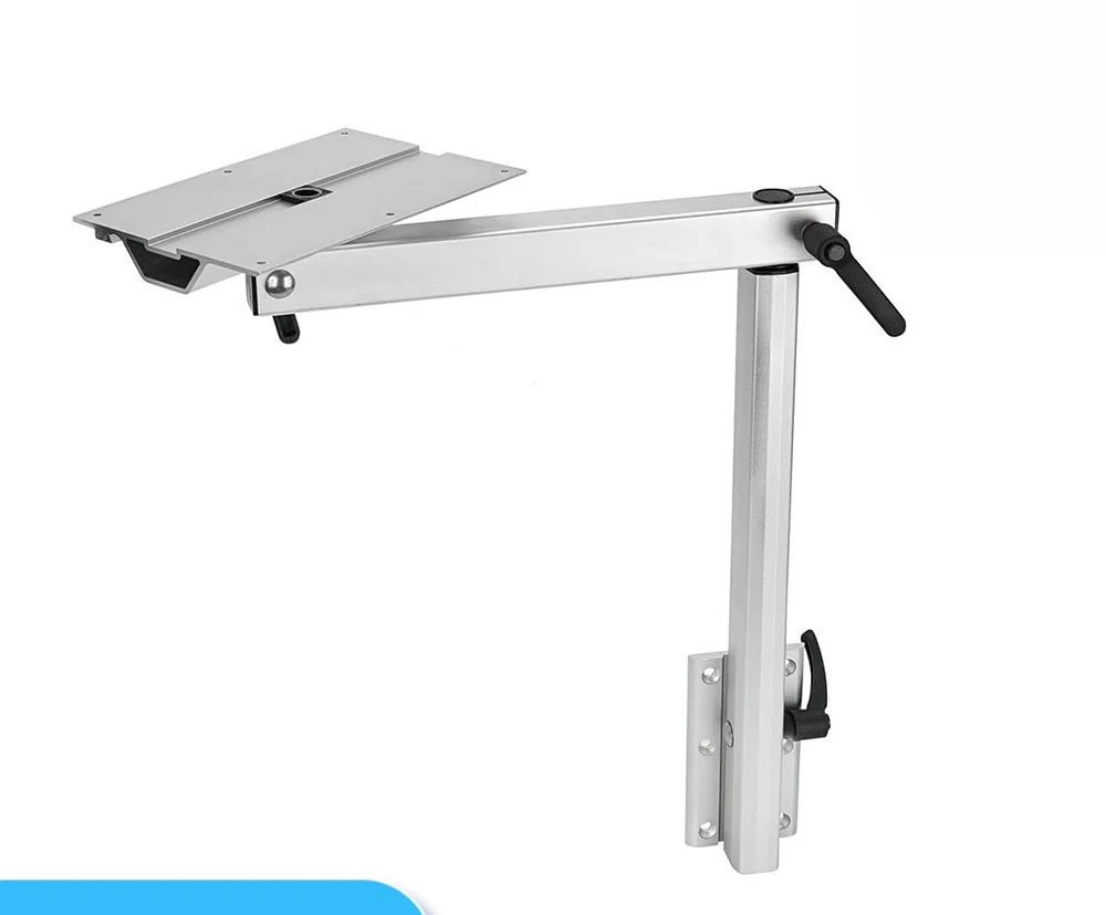 hides the table bracket, lifts the table legs, and removable table feet after the opposite seat