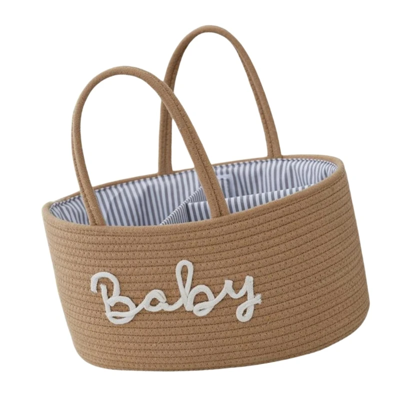 Nursery essential Organizes Basket Small & Foldable Diaper Storage Portable Cotton Organizes for Efficient Storage