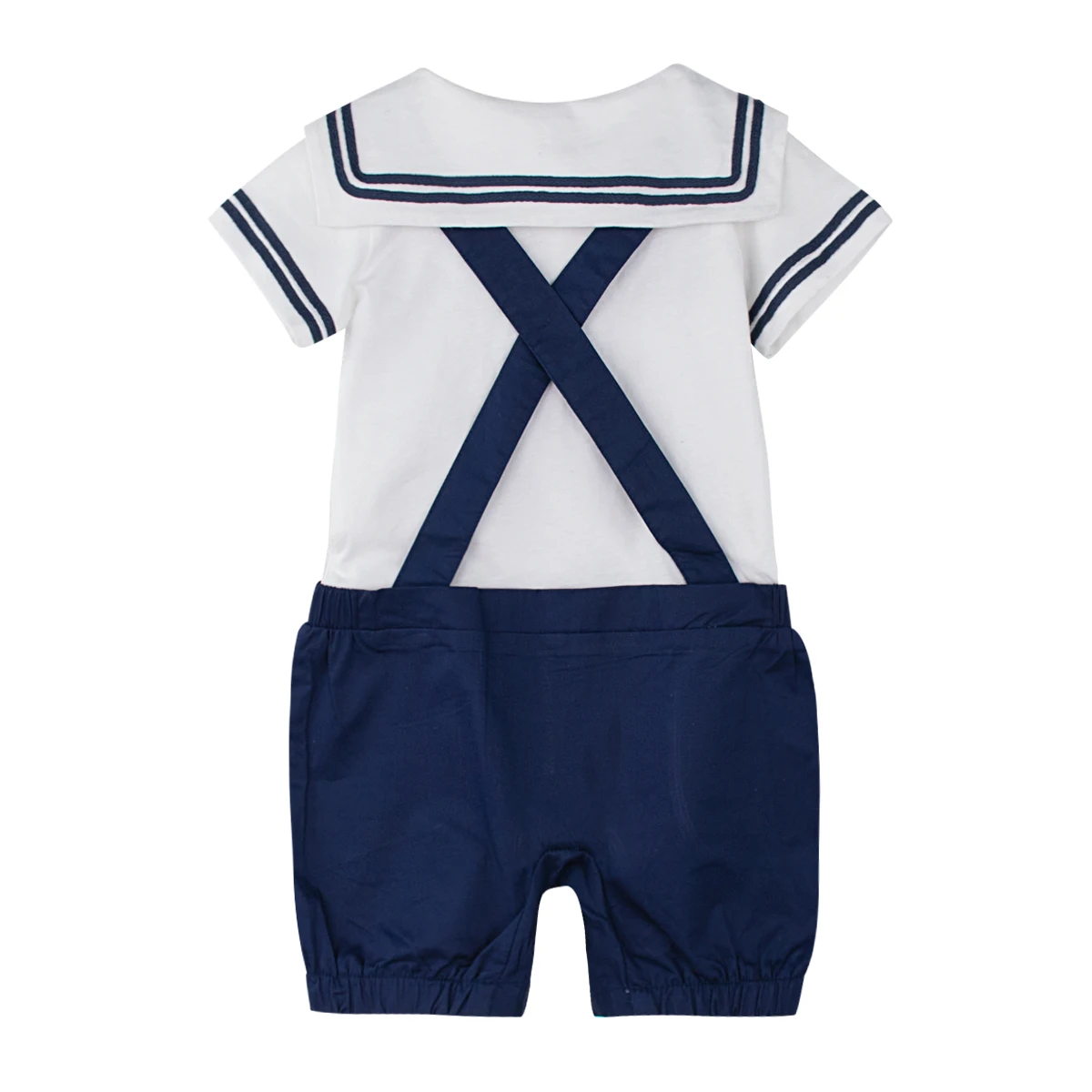 Baby Boy Sailor Romper Infant Halloween Costume Newborn Nautical Sailor Navy Jumpsuit Mariner Outfits with Hat