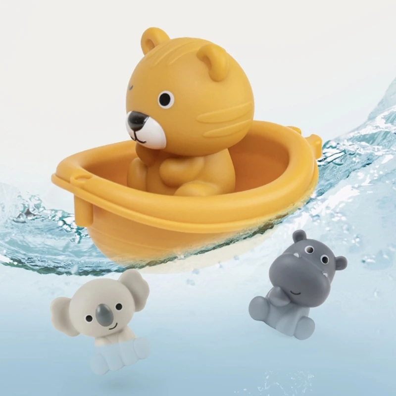 Sturdy Plastic Baby Bath Toy Without Hole Lovely Animal Designs Accessory for Babies 6 to 12 Months for Bathtime D5QF