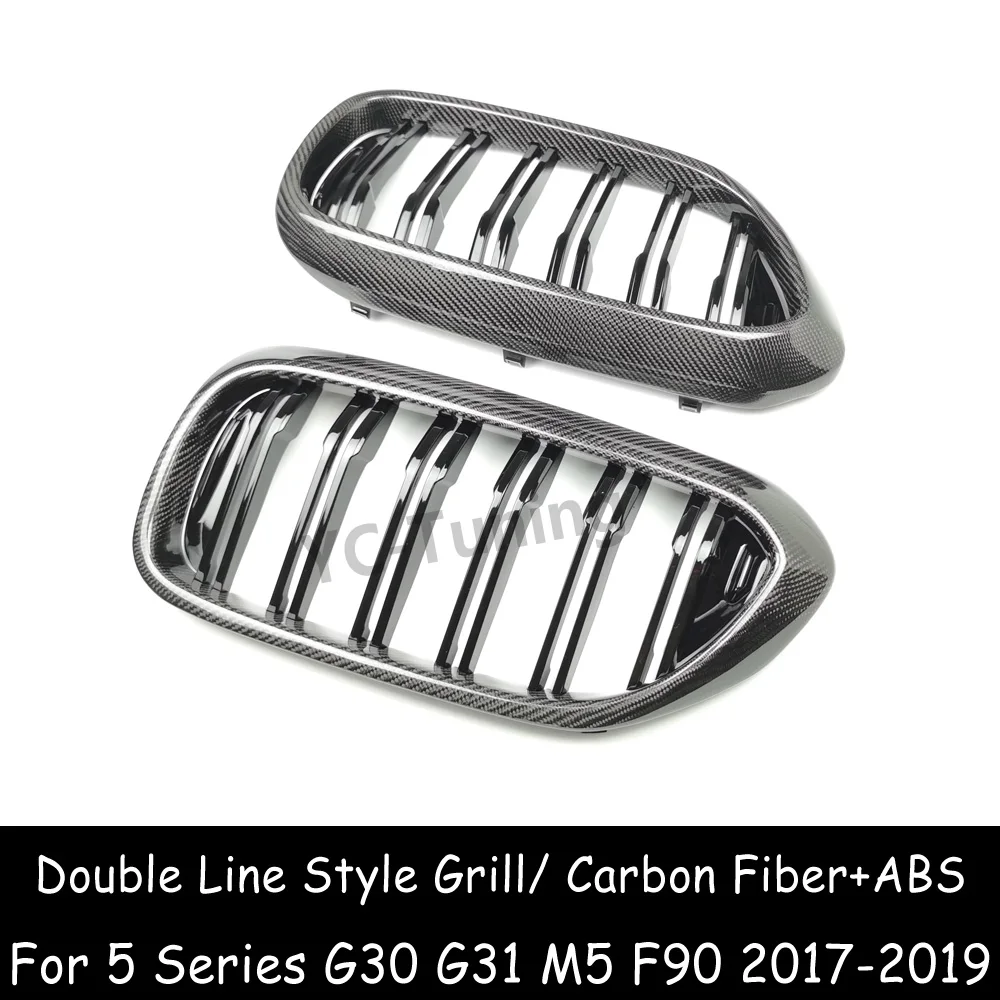 M5 F90 Carbon Fiber +ABS Front Bumper Grille For BMW 5 Series G30 G31 & M5 F90 Pre-Lci 520i 530i 540i M550i M550d 2017-2019