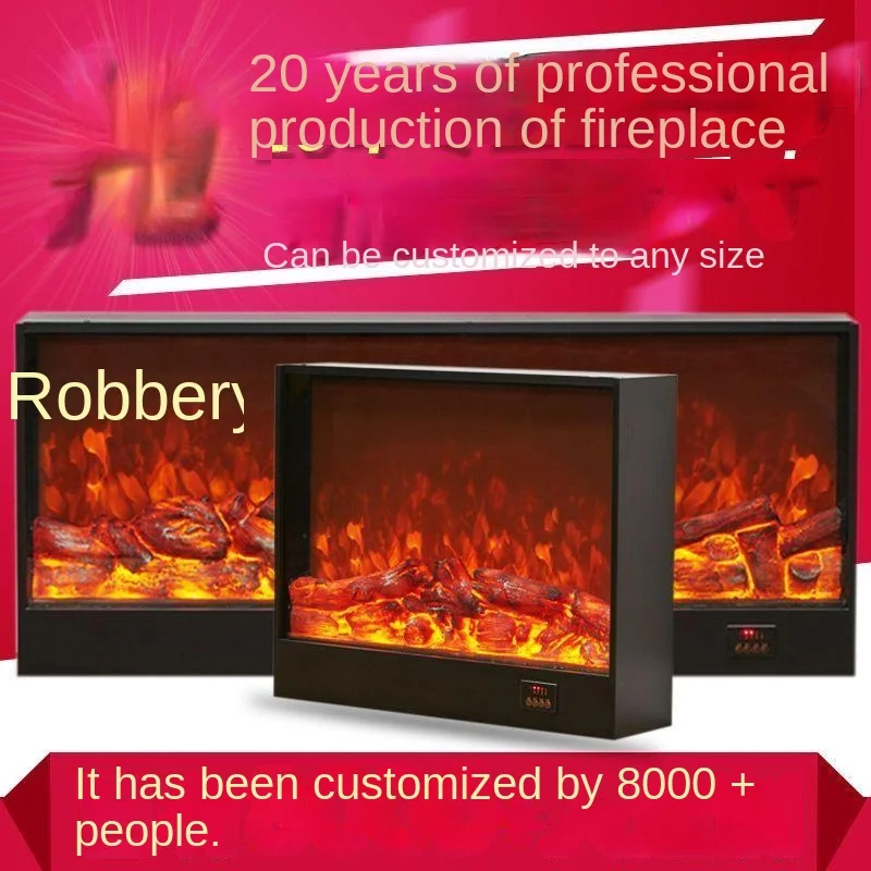 LED Retro Simulation Flame Fireplace Electric Fireplaces for French Country Style Easy Insert Atmosphere Light for Living Room