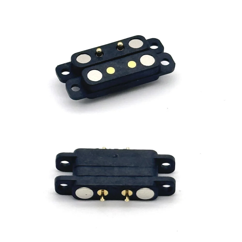 2Pin 4.0mm With ears Waterproof DC Magnetic Pogo Pin Connector 1A Pogopin Male Female Spring Loaded DC Power Socket