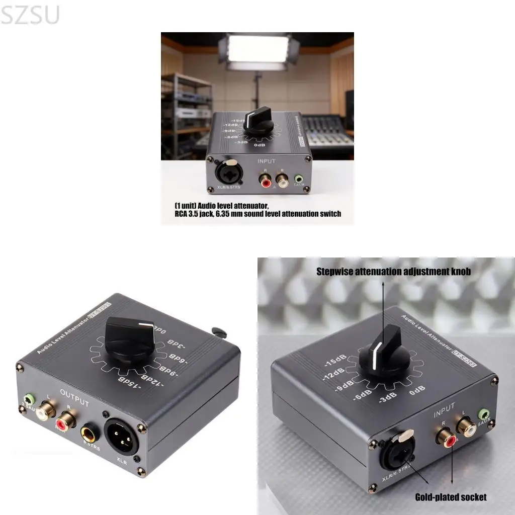 

SZSU Metal Music Attenuator With Volumes Control Knob Compatible for Various Devices