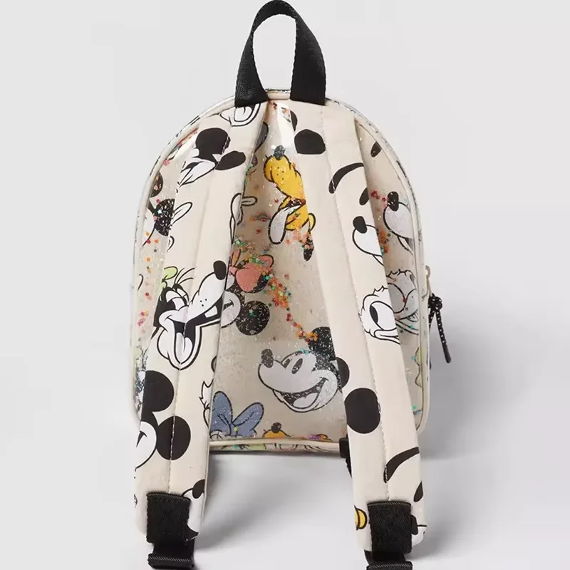 2025 MINISO Disney Backpack Girls Backpack Mickey Mouse Print Girls Travel Storage Fashion Cartoon Baby Mini Backpack