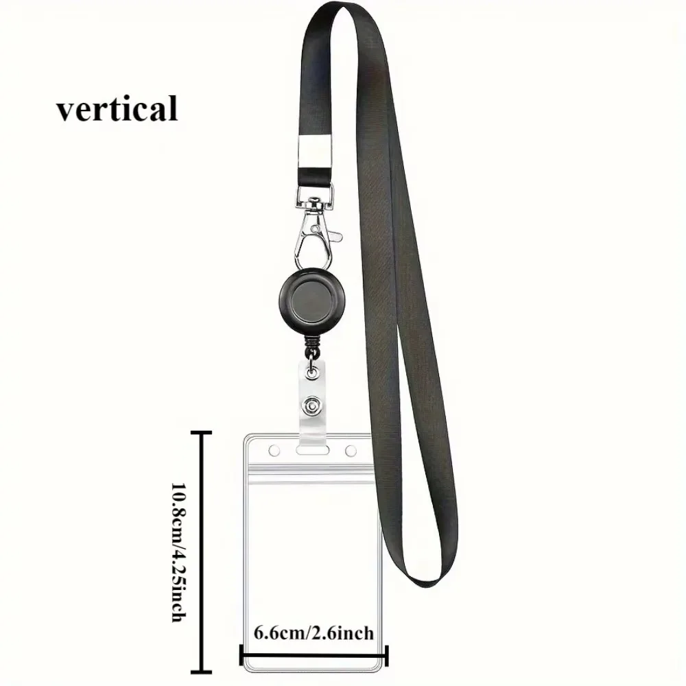 1PC Retractable Badge Reel Set, Lobster Clasp with Waterproof ID Card Holder, for Work ID Badges & Name Tags